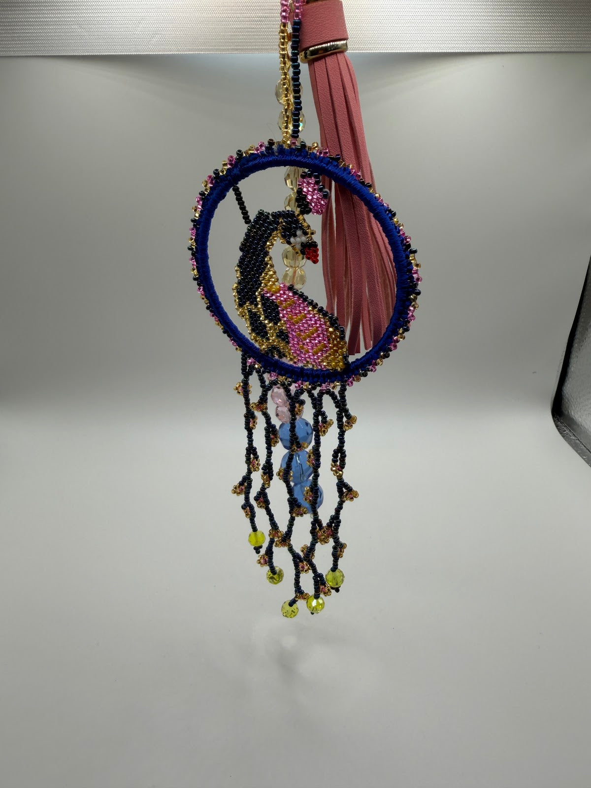 Flamingo Dreamcatcher Bag Charm